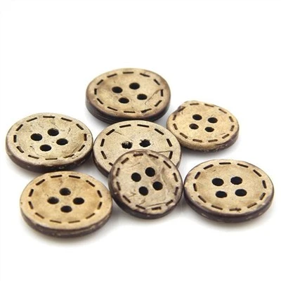4-Natural Coconut Plhaub Buttons