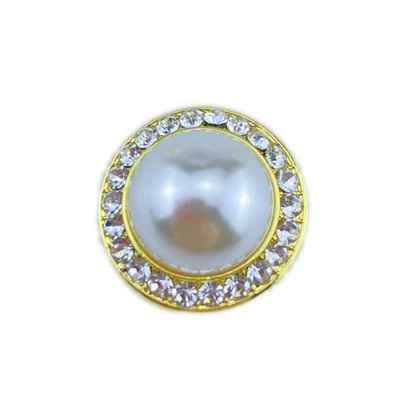 Rhinestone Faux Pearl Hlau Khawm